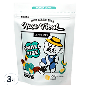 버디부 강아지 노즈트릿 릴렉스 간식, 혼합맛(단호박/고구마), 100g, 3개