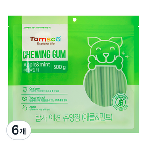 탐사 강아지 덴탈 츄잉껌 500g, 애플민트, 6개