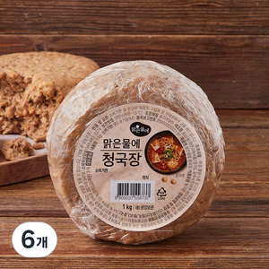 맑은물에 청국장, 1kg, 6개