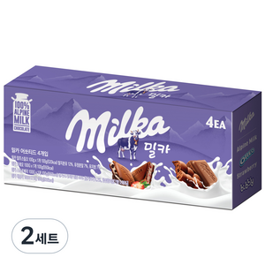 밀카 알프스 밀크 100g + 스트로베리 요거트 100g + 오레오 100g + 버블리 100g 초콜릿 세트, 400g, 2세트