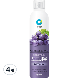 청정원 포도씨유 스프레이, 4개, 250ml