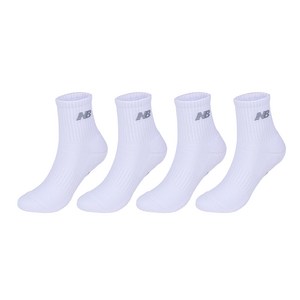 뉴발란스 남성용 베이직 로고 파일 중목 양말 4켤레