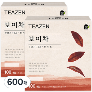 티젠 보이차 티백, 0.7g, 100개입, 6개