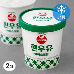 서울우유 레트로 흰우유 아이스크림 (냉동), 474ml, 2개