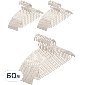 보노하우스 어반 어깨뿔 방지 논슬립 옷걸이, 크림, 60개
