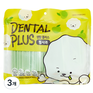덴탈플러스 강아지 덴탈껌, 청사과, 450g, 3개
