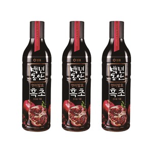 샘표 백년동안 현미발효 흑초 산수유 석류, 900ml, 3개