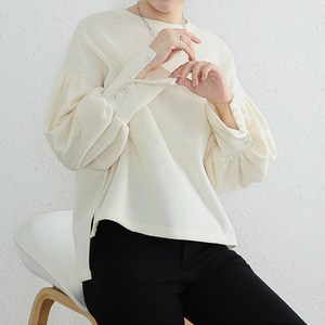 아뗄릭 여성용 빅사이즈 라운드 소매 램프 티셔츠 03324