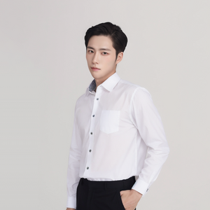 까망베르 구김방지 남성용 클래식핏 화이트 와이셔츠 긴팔 N909