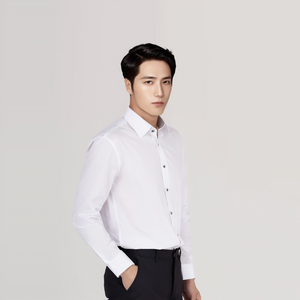 까망베르 구김방지 남성용 슬림핏 화이트 와이셔츠 긴팔 S908