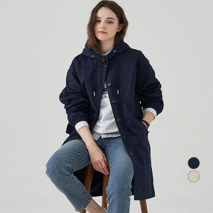 ELLE PARIS 루즈핏 후드 롱 야상 점퍼