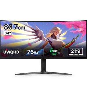 크로스오버 UWQHD IPS 울트라와이드 커브드 멀티스탠드 모니터, 86cm, 34LGD21W(일반)