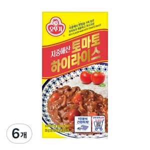 오뚜기 지중해산 토마토 하이라이스 고형, 200g, 6개