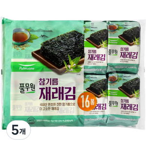 풀무원 참기름 도시락 재래김 16p, 64g, 5개