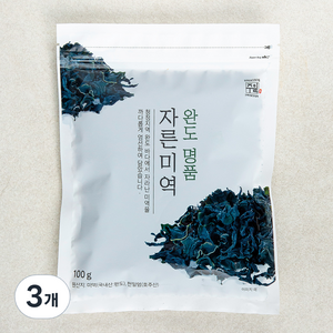 주일 완도 명품 자른미역, 3개, 100g