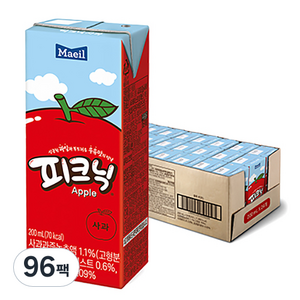 매일유업 피크닉 사과맛, 200ml, 96개