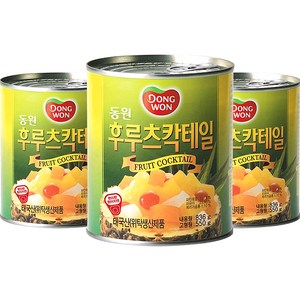 동원 후르츠칵테일 과일통조림, 836g, 3개