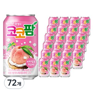 코코팜 피치핑크 복숭아, 340ml, 72개