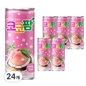 코코팜 해태음료 피치핑크 복숭아, 240ml, 24개