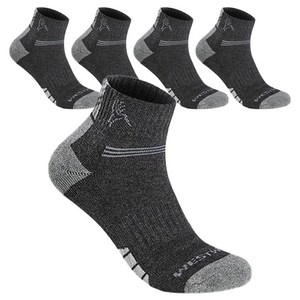 웨스트우드 남성용 바닥 컬러패턴 등산 발목양말 5족 세트, 블랙, 5개