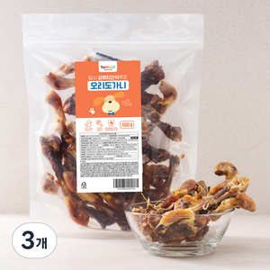 탐사 반려견 수제간식 오리 도가니 대용량 500g, 3개