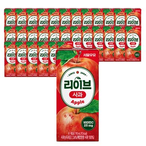 서울우유 리이브 사과 주스, 190ml, 72개