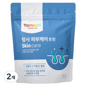 탐사 강아지 영양제 뉴트리션 트릿 피부케어 300g, 오메가 3 지방산, 2개