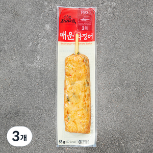 고래사어묵 매운 파징어, 65g, 3개