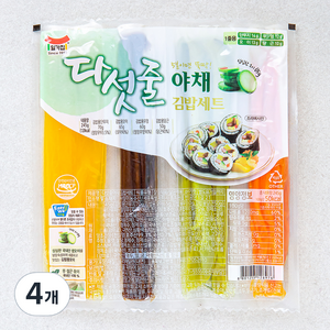 일가집 5줄 야채김밥 세트, 245g, 4개