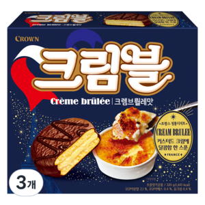 크라운 크렘브뢸레맛 초코 디저트, 320g, 3개