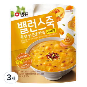 밸런스죽 통팥 늙은호박죽, 280g, 3개