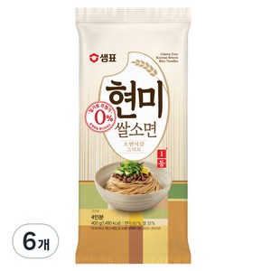 샘표국시 현미쌀소면, 400g, 6개