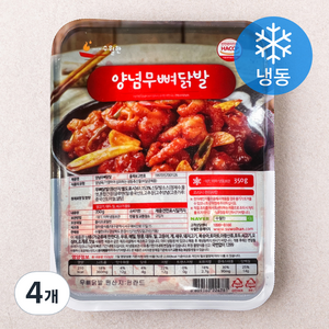 수월한 양념무뼈닭발 (냉동), 350g, 4개