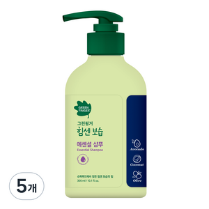 그린핑거 힘센보습 에센셜 샴푸, 5개, 300ml