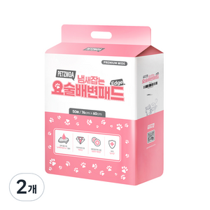 페츠모아 냄새잡는 요술 강아지 배변패드 엣지 레몬향, 50개입, 2개