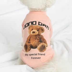 딩동펫 강아지 굿데이테디 티셔츠, 핑크
