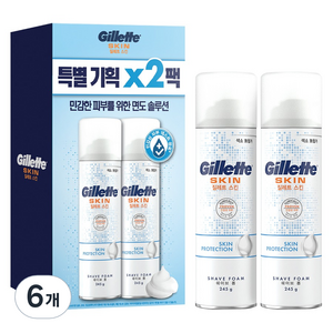 질레트 스킨텍 쉐이빙 폼, 245g, 6개