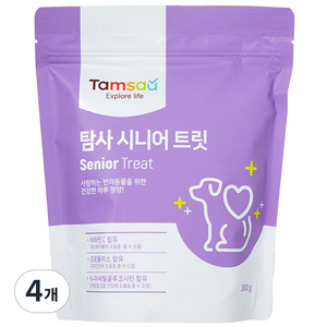 탐사 강아지 영양제 뉴트리션 트릿 시니어 케어 300g, 시니어케어, 혼합맛(쌀/귀리/연어/닭고기), 4개