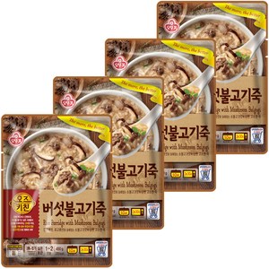 오뚜기 오즈키친 버섯불고기죽, 450g, 4개