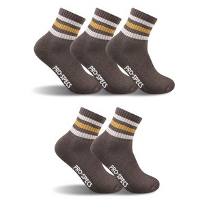 프로스펙스 남성용 중목 스포츠 파일 양말 5족 L19, 브라운