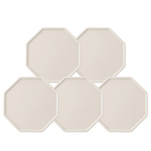 플라이토 실리콘 폴리곤 컵받침 5p, 아이보리