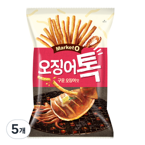 마켓오 오징어톡 구운오징어맛, 136g, 5개