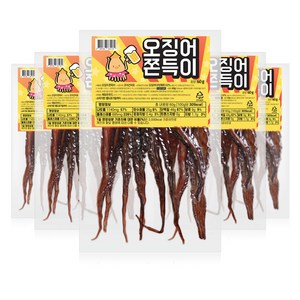 해맑은푸드 오징어 쫀득이, 60g, 5개