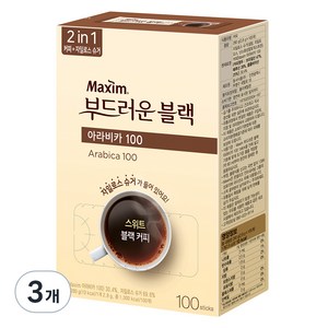 맥심 아라비카100 부드러운 블랙 커피믹스, 2.8g, 100개입, 3개