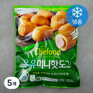 쉐푸드 우유 미니 핫도그 (냉동), 500g, 5개