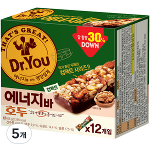 닥터유 에너지바 호두 컴팩트, 408g, 5개