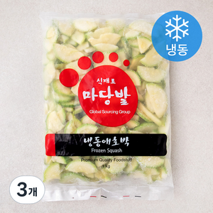 마당발 애호박 슬라이스 (냉동), 1kg, 3개