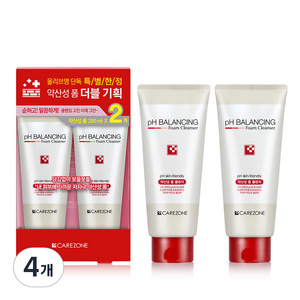 케어존 약산성 클렌징폼, 200ml, 4개