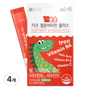 종근당 젤튼튼 키즈 철분비타민 플러스 30p, 60g, 4개