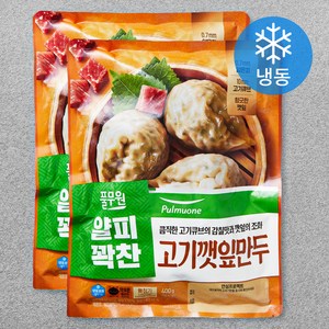 풀무원 얇은피 꽉찬속 고기깻잎만두 (냉동), 400g, 2개